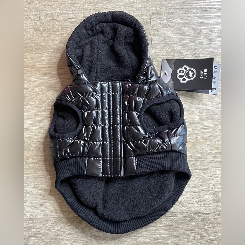 Canada Pooch Black Shiny Puffer Vest NWT Size 10 - Picture 9 of 13